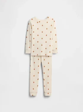 Ensemble de pyjama en coton brossé bio « Pumpkin Bear » pour enfants et bébés