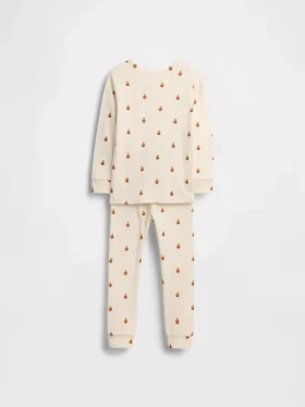 Ensemble de pyjama en coton brossé bio « Pumpkin Bear » pour enfants et bébés