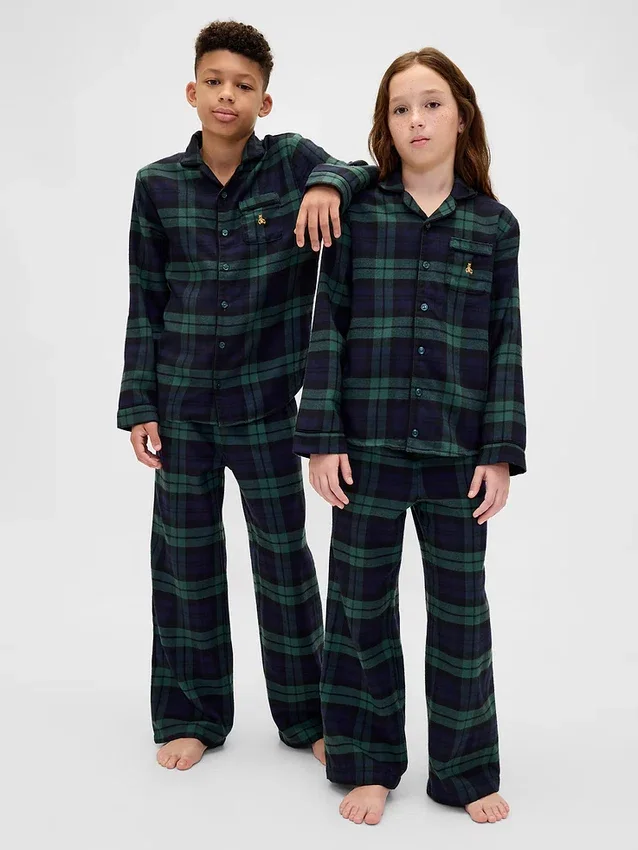 Ensemble de pyjama en flanelle recyclée pour enfants