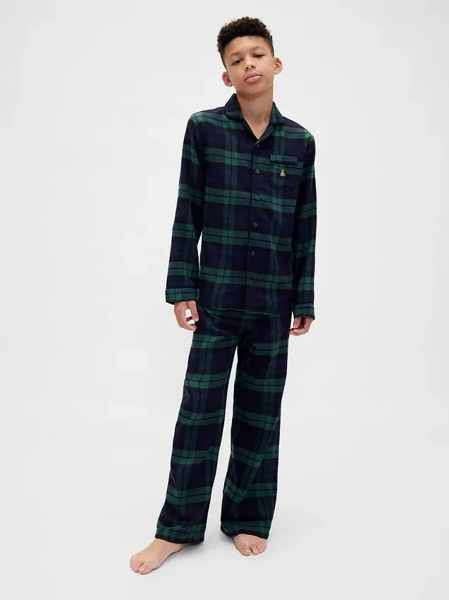 Ensemble de pyjama en flanelle recyclée pour enfants