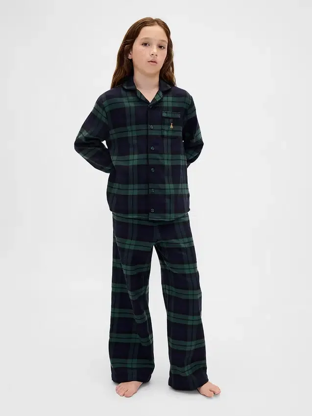 Ensemble de pyjama en flanelle recyclée pour enfants