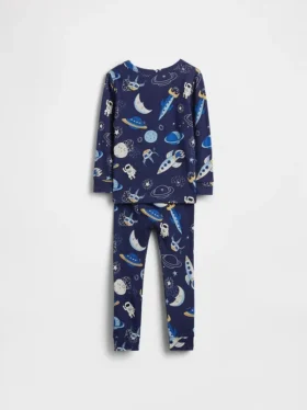 Ensemble de pyjama « Espace » en coton brossé bio pour Bébé & Enfant