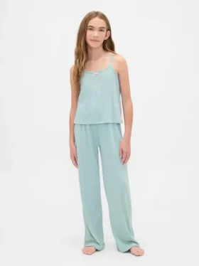 Ensemble de pyjama pour enfant avec débardeur en pointelle recyclé