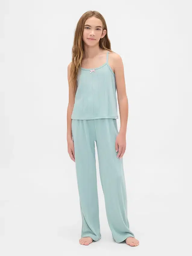 Ensemble de pyjama pour enfant avec débardeur en pointelle recyclé
