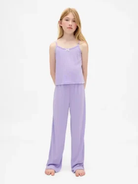 Ensemble de pyjama pour enfant avec débardeur en pointelle recyclé