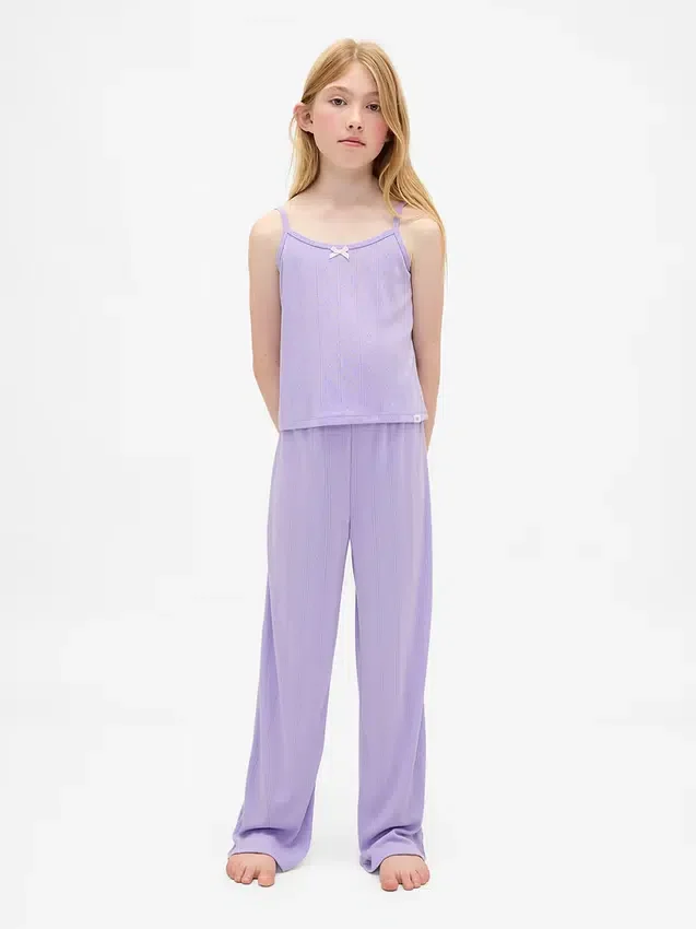 Ensemble de pyjama pour enfant avec débardeur en pointelle recyclé