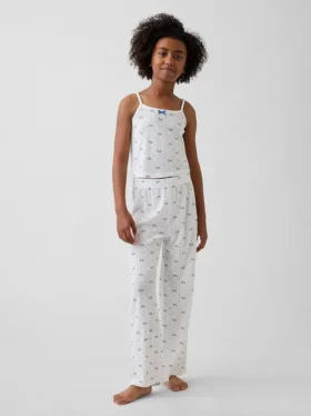 Ensemble de pyjama pour enfant avec débardeur en pointelle recyclé