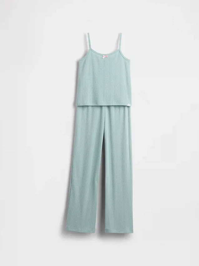 Ensemble de pyjama pour enfant avec débardeur en pointelle recyclé