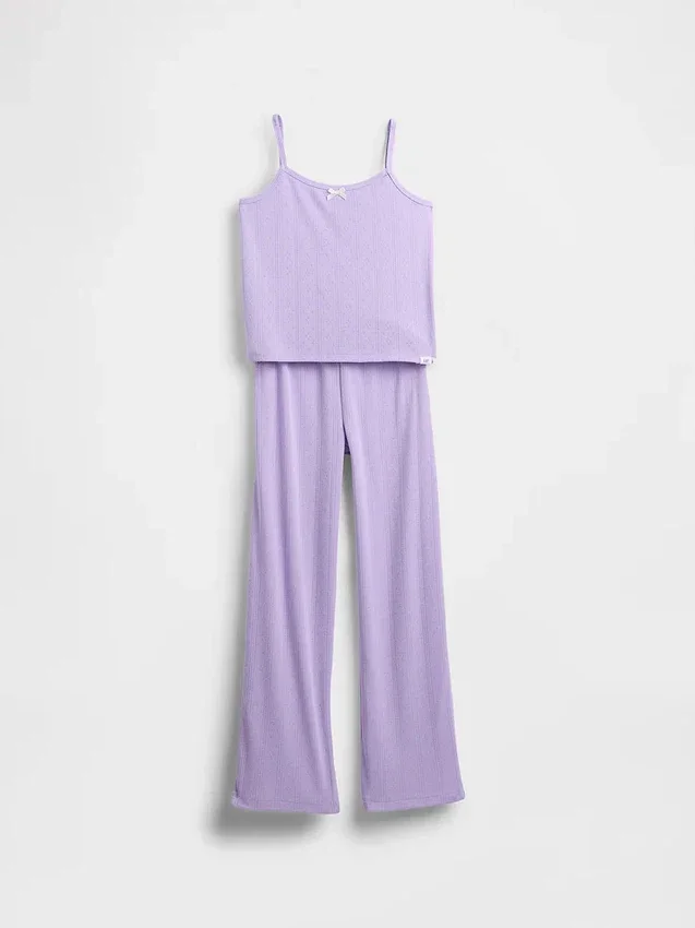 Ensemble de pyjama pour enfant avec débardeur en pointelle recyclé