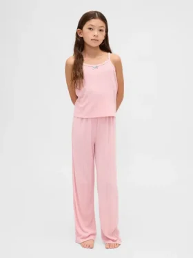 Ensemble de pyjama pour enfant avec débardeur en pointelle recyclé
