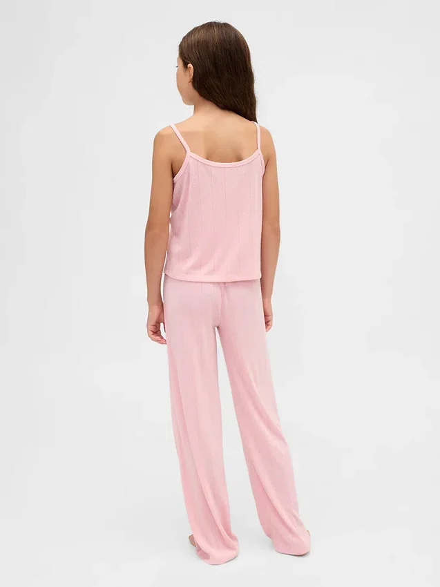 Ensemble de pyjama pour enfant avec débardeur en pointelle recyclé