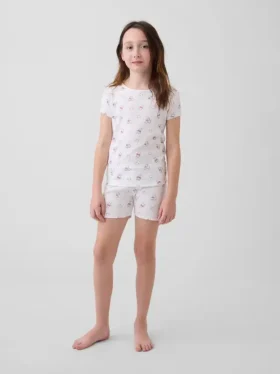 Ensemble de pyjama pour enfant Winnie l'ourson en coton brossé bio avec Shorts