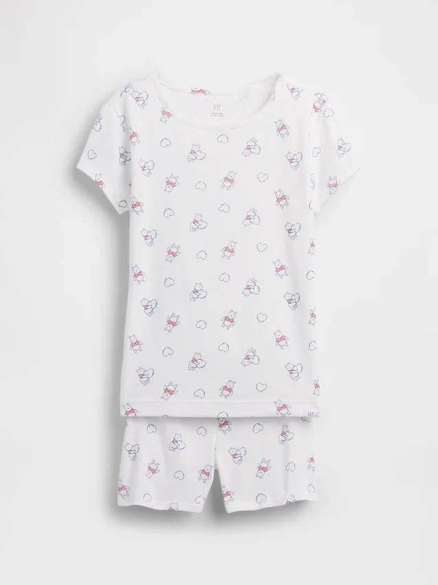 Ensemble de pyjama pour enfant Winnie l'ourson en coton brossé bio avec Shorts