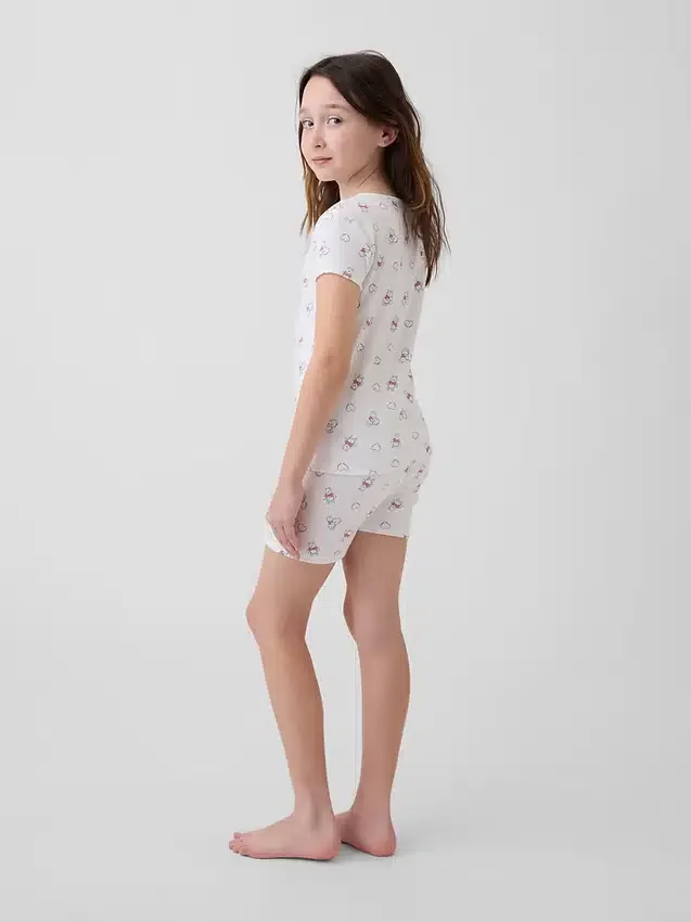 Ensemble de pyjama pour enfant Winnie l'ourson en coton brossé bio avec Shorts