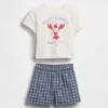 Ensemble de T-shirt à motif « Baby Lobster » et Short à carreaux