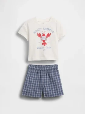 Ensemble de T-shirt à motif « Baby Lobster » et Short à carreaux