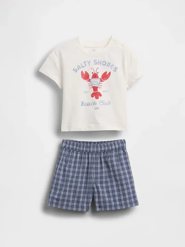Ensemble de T-shirt à motif « Baby Lobster » et Short à carreaux