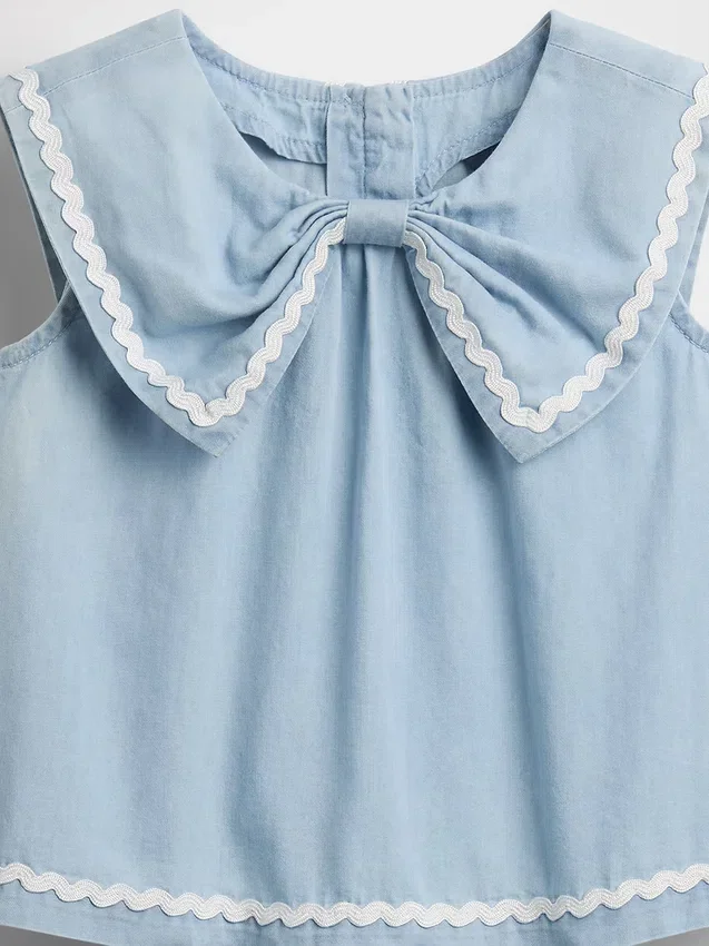 Ensemble en denim avec nœud pour Bébé & Enfant
