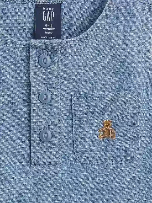 Ensemble en denim avec poche pour bébé