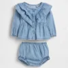 Ensemble en denim à volants pour bébé