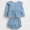 Ensemble en denim à volants pour bébé