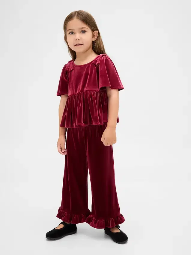 Ensemble en velours à volants pour Bébé & Enfant