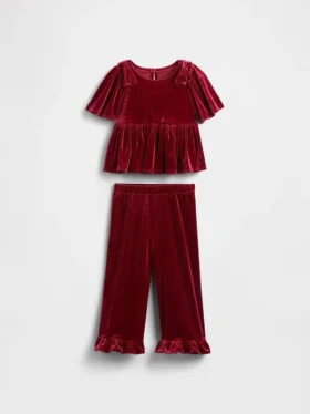 Ensemble en velours à volants pour Bébé & Enfant