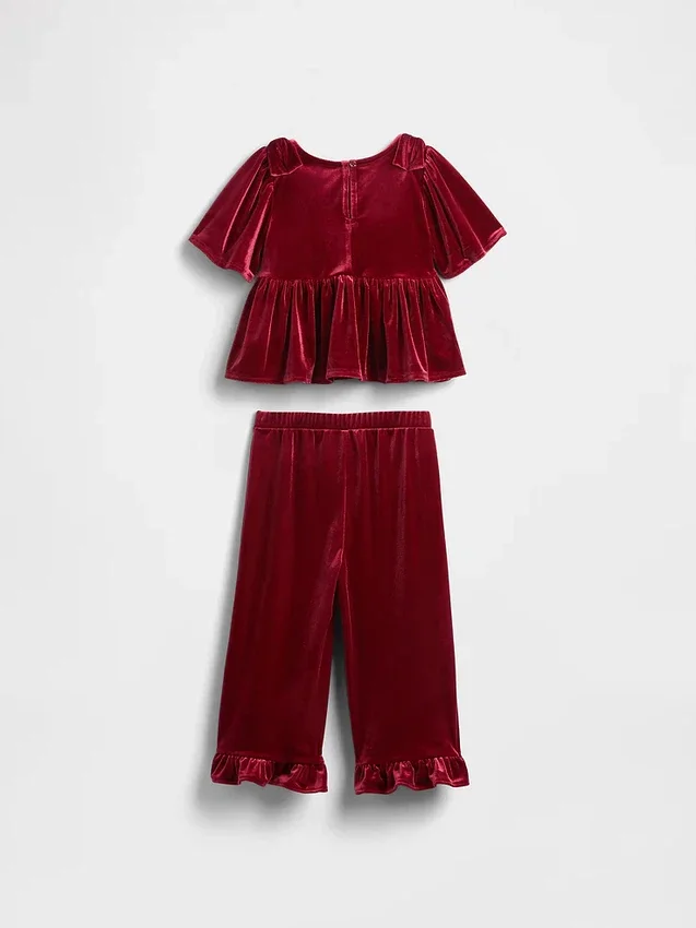 Ensemble en velours à volants pour Bébé & Enfant