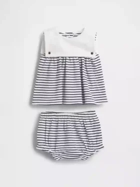 Ensemble marin pour bébé en coton bio