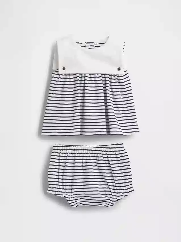 Ensemble marin pour bébé en coton bio