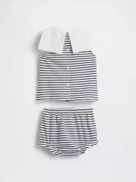 Ensemble marin pour bébé en coton bio