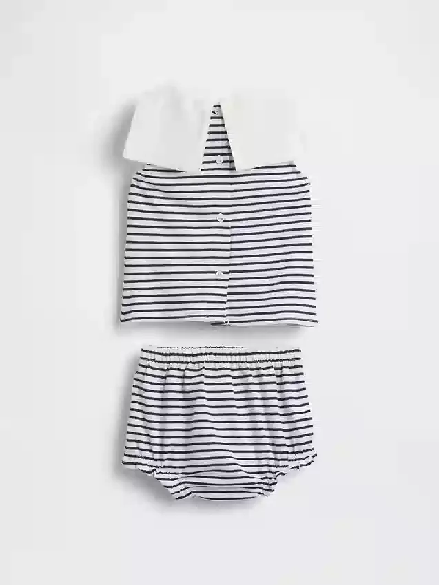 Ensemble marin pour bébé en coton bio