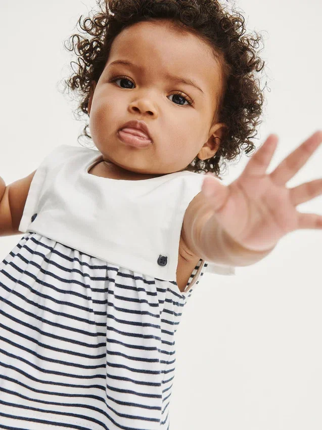 Ensemble marin pour bébé en coton bio