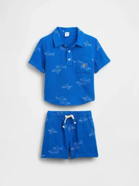 Ensemble polo en gaze de coton pour Bébé & Enfant