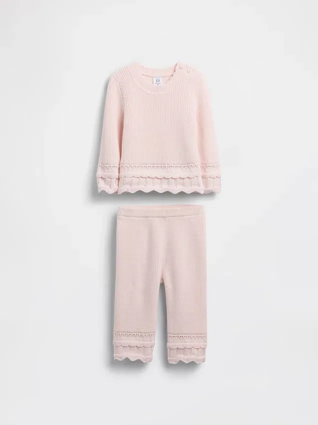 Ensemble pour bébé avec pull festonné