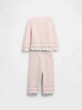 Ensemble pour bébé avec pull festonné