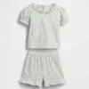 Ensemble pour bébé en coton bio à motifs floraux