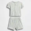 Ensemble pour bébé en coton bio à motifs floraux