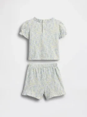 Ensemble pour bébé en coton bio à motifs floraux