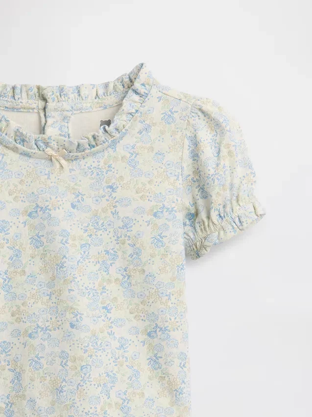 Ensemble pour bébé en coton bio à motifs floraux
