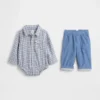 Ensemble pour bébé en flanelle et velours côtelé