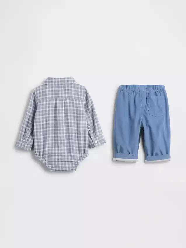 Ensemble pour bébé en flanelle et velours côtelé