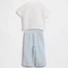 Ensemble pour bébé en gaze de coton style Henley