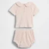 Ensemble pour bébé en pointelle brodé