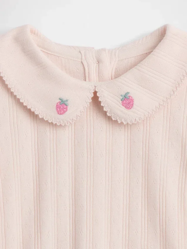 Ensemble pour bébé en pointelle brodé