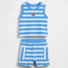 Ensemble pour bébé en tissu éponge rayé