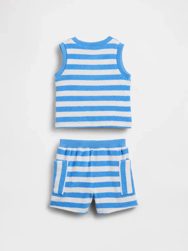 Ensemble pour bébé en tissu éponge rayé