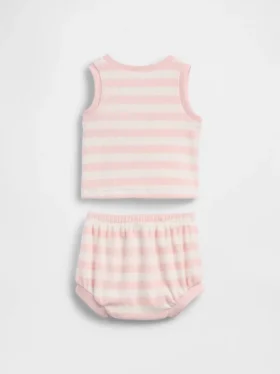 Ensemble pour bébé en tissu éponge rayé