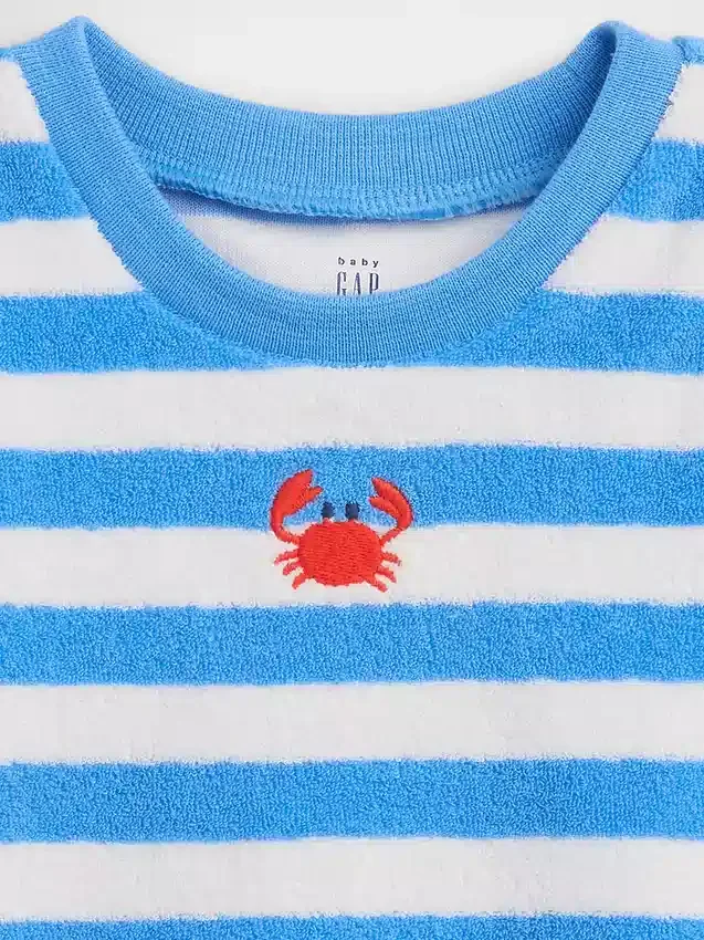 Ensemble pour bébé en tissu éponge rayé