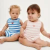 Ensemble pour bébé en tissu éponge rayé